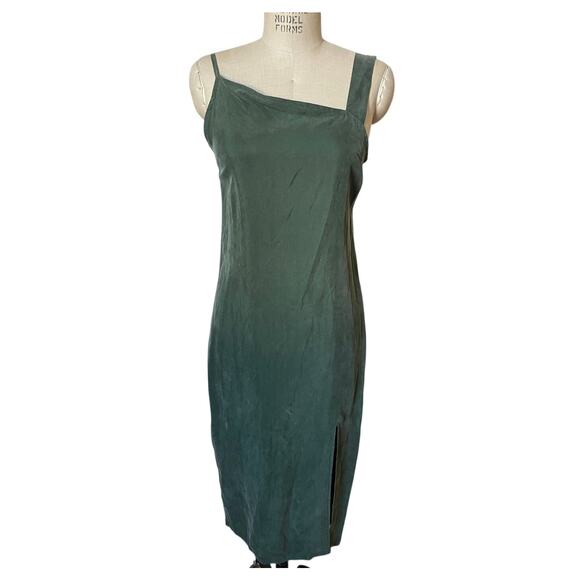 NWT Shades of Grey by Micah Cohen Asymmetric Slip Dress in Kale Green Size XS - Picture 1 of 7